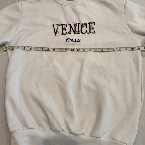 Venice Italy Embroidered Floral Crewneck Sweatshirt XXL Made in Italy european - Picture 2 of 5